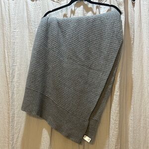 Halogen Ribbed Cashmere Gray Throw Blanket